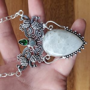 New Moonstone, Diopside and Labradorite 925 Silver Necklace.